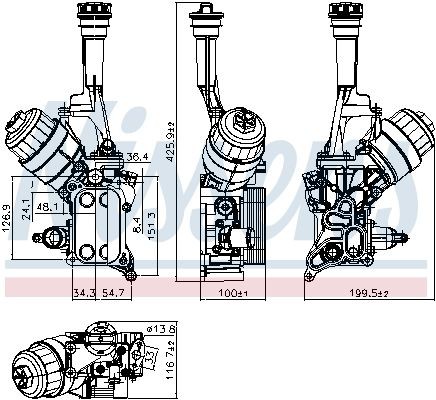 Oil cooler, engine oil NISSENS