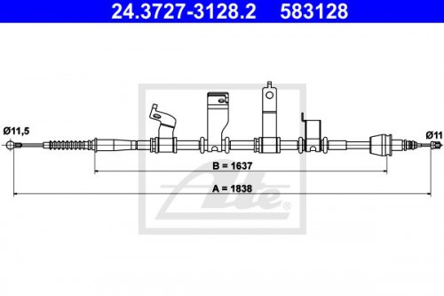 Traction rope, parking brake ATE